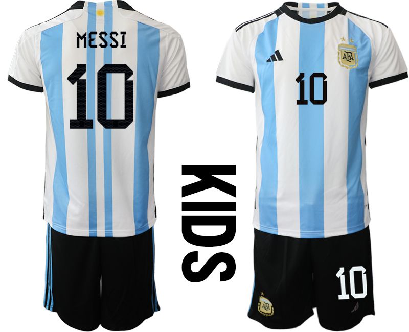 Youth 2022 World Cup National Team Argentina home white #10 Soccer Jerseys